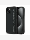 Karl Lagerfeld Karl Lagerfeld 3D Rubber Glitter Logo Back Cover pentru iPhone 15 negru
