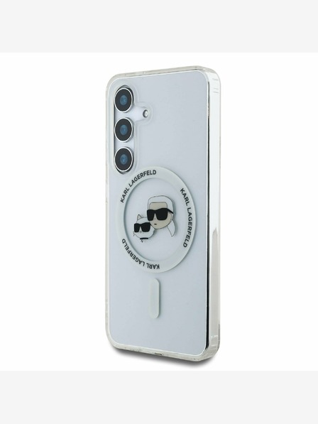 Karl Lagerfeld Karl Lagerfeld IML K&CH Heads MagSafe Back Cover pentru Samsung Galaxy S25 Transparent
