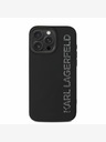Karl Lagerfeld Karl Lagerfeld 3D Cauciuc Glitter Logo Back Cover pentru iPhone 15 Pro negru
