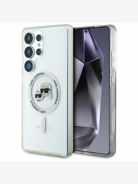 Karl Lagerfeld Karl Lagerfeld IML K&CH Heads MagSafe Back Cover pentru Samsung Galaxy S25 Ultra Transparent