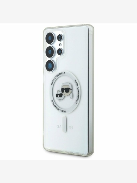 Karl Lagerfeld Karl Lagerfeld IML K&CH Heads MagSafe Back Cover pentru Samsung Galaxy S25 Ultra Transparent
