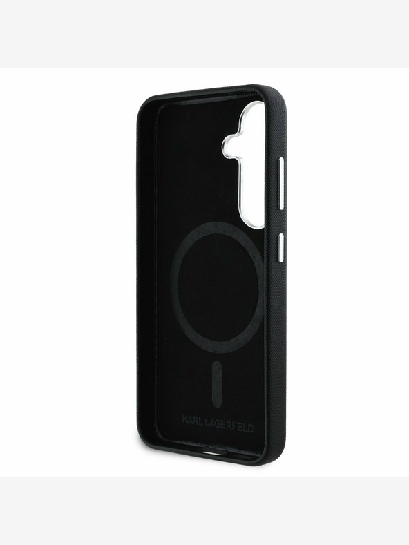 Karl Lagerfeld Karl Lagerfeld PU Saffiano Metal Logo and Frame Back Cover pentru Samsung Galaxy S25 Negru