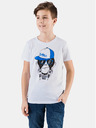 Sam 73 Tricou alb pentru băieți cu imprimeu SAM 73