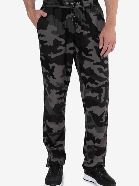 Sam 73 Pantaloni de camuflaj pentru bărbați gri închis SAM 73