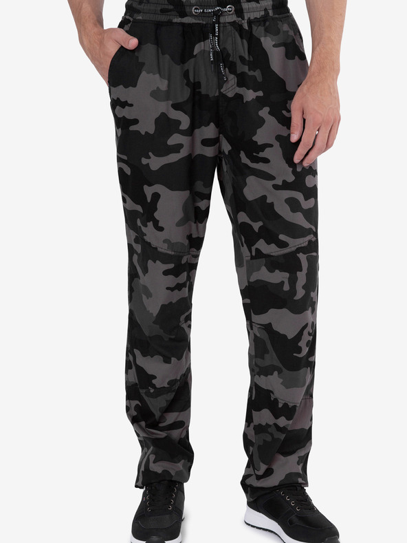 Sam 73 Pantaloni de camuflaj pentru bărbați gri închis SAM 73