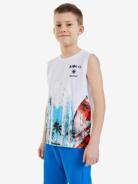 Sam 73 Tank top alb pentru băieți SAM 73 Julius