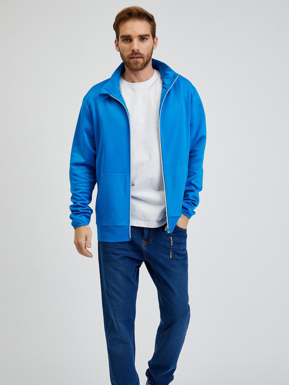 Sam 73 Hanorac albastru cu fermoar pentru bărbați SAM73 Stephen