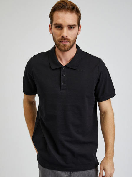 Sam 73 Tricou polo negru din bumbac pentru bărbați SAM73 Chryz