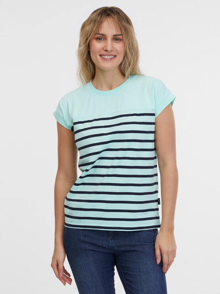 Sam 73 Tricou cu dungi turcoaz pentru femei SAM 73 Mercedes