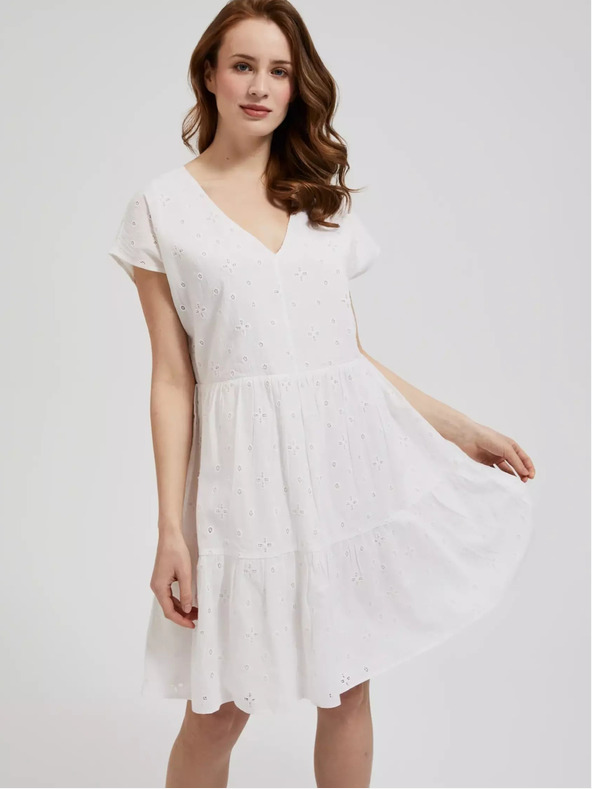 Moodo Rochie albă pentru femei MOODO