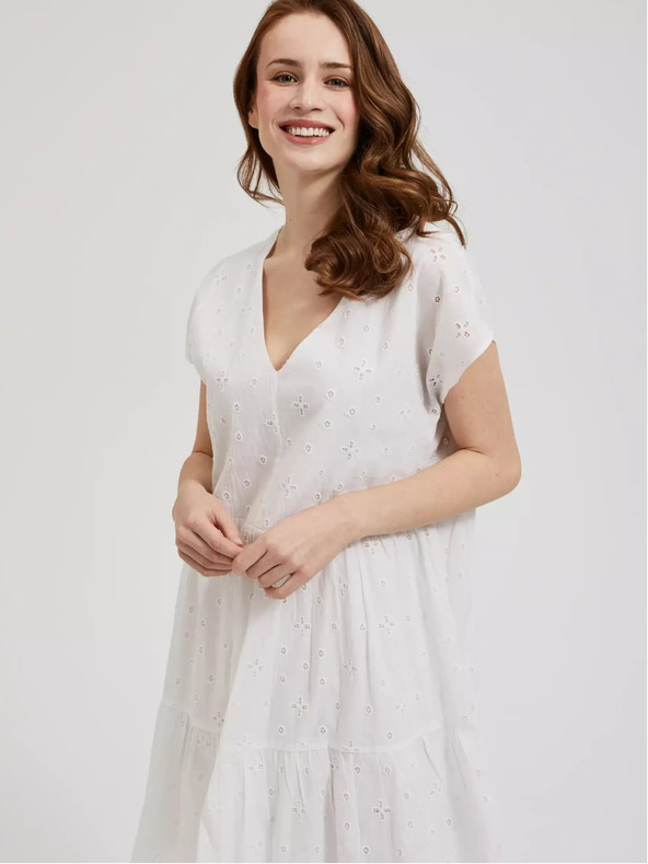 Moodo Rochie albă pentru femei MOODO