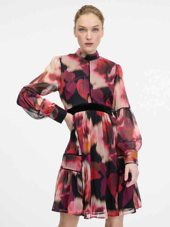 Orsay Rochie roșie cu model, lungă până la genunchi pentru femei ORSAY