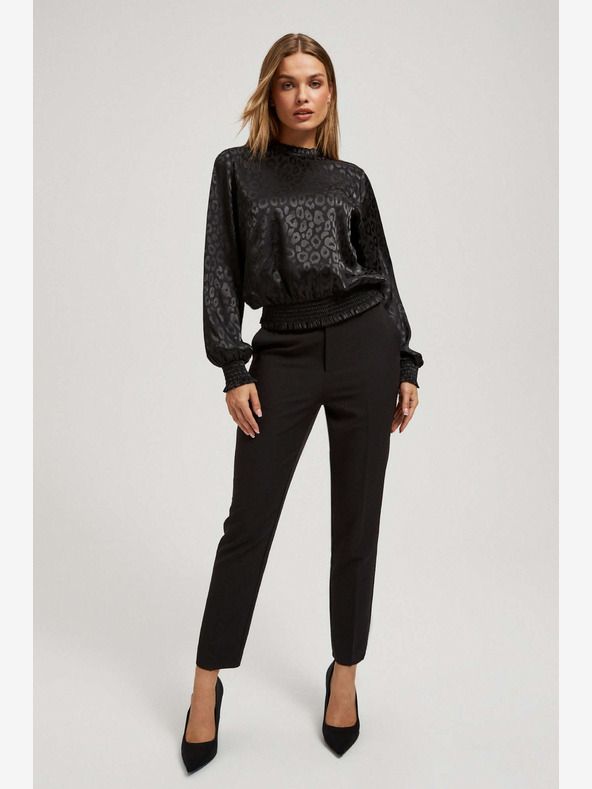 Moodo Moodo cămașă neagră cu mâneci bufante