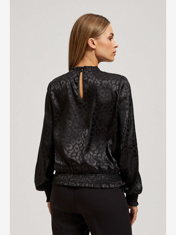 Moodo Moodo cămașă neagră cu mâneci bufante