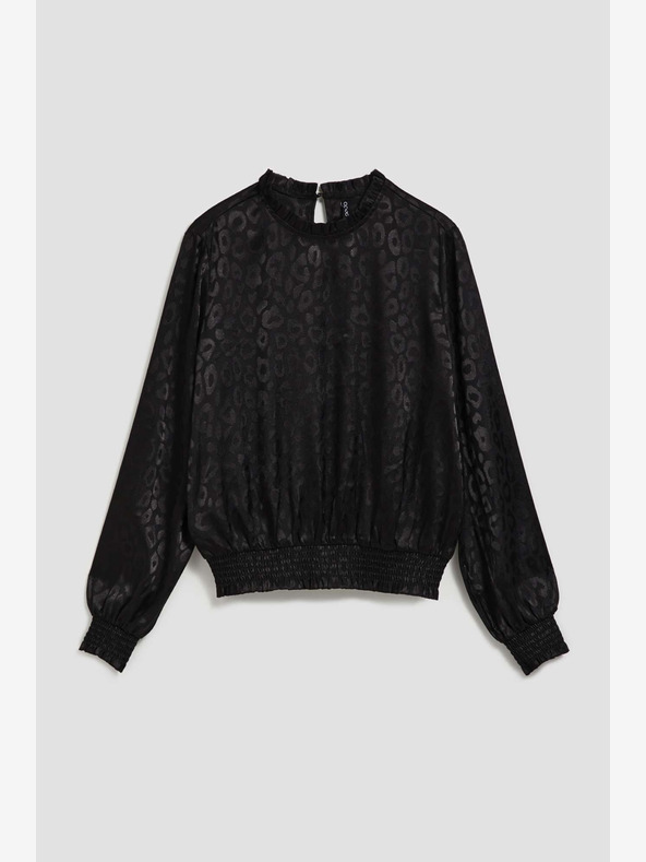 Moodo Moodo cămașă neagră cu mâneci bufante