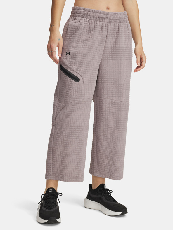 Under Armour Pantaloni sport pentru femei Under Armour Unstoppable Flc Grid Crop-GRY