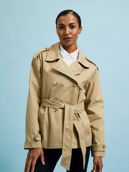 Moodo Trench scurt bej pentru femei Moodo