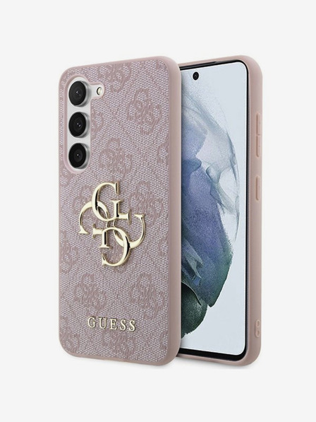 Guess PU 4G Metal Logo Zadní Kryt pro Samsung Galaxy A55 5G Pink Carcasa de telefon