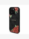 Guess Guess PU Leather 4G Roses MagSafe Back Cover pentru iPhone 16 Pro Max Negru