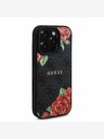 Guess Guess PU Leather 4G Roses MagSafe Back Cover pentru iPhone 16 Pro Max Negru