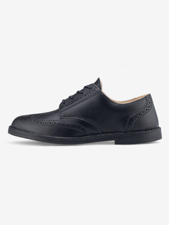 Vasky Semibotine din piele neagră pentru femei - Pantofi de primăvară / toamnă, Pantofi Vasky Brogue Low Noir