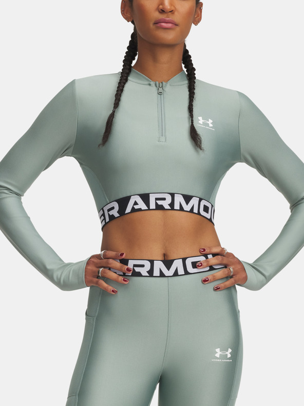 Under Armour Tricou HeatGear Rib 1/4 Zip LS pentru femei Under Armour