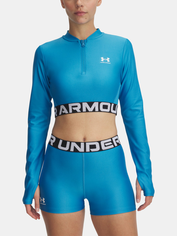 Under Armour Tricou HeatGear Rib 1/4 Zip LS pentru femei Under Armour