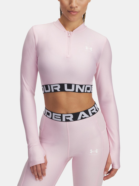 Under Armour Tricou HeatGear Rib 1/4 Zip LS pentru femei Under Armour