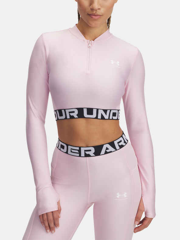 Under Armour Tricou HeatGear Rib 1/4 Zip LS pentru femei Under Armour
