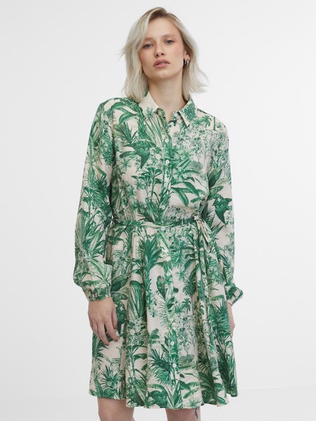 Orsay Rochie cămașă verde și bej pentru femei ORSAY