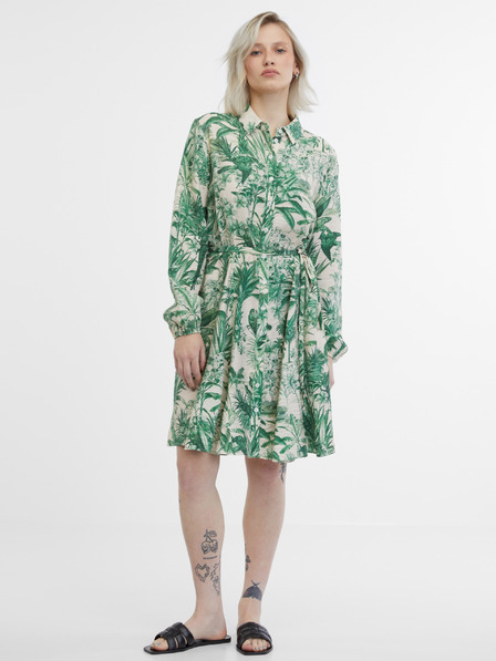Orsay Rochie cămașă verde și bej pentru femei ORSAY