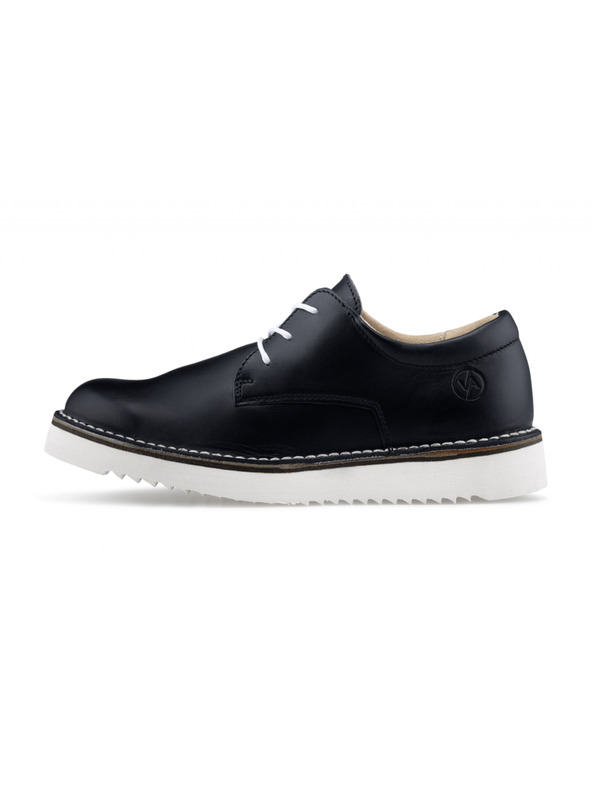 Vasky Cizme semi din piele pentru femei - Negru și alb - Primăvară / Toamnă Vasky Derby Boots