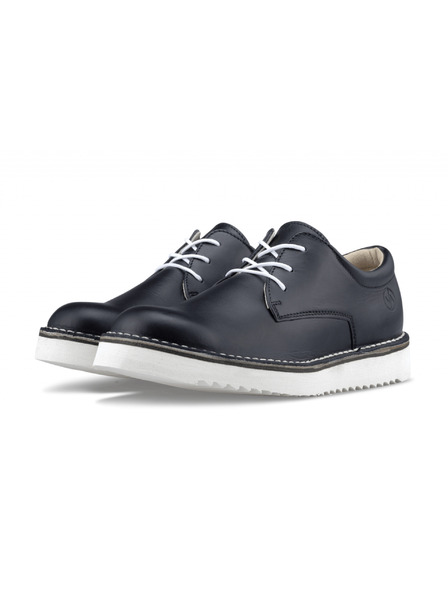 Vasky Cizme semi din piele pentru femei - Negru și alb - Primăvară / Toamnă Vasky Derby Boots