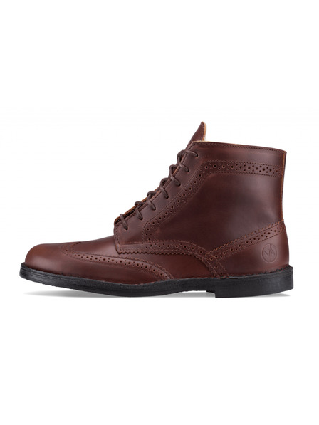Vasky Botine din piele pentru femei maro închis - cizme primăvară / toamnă, pantofi Vasky Brogue High
