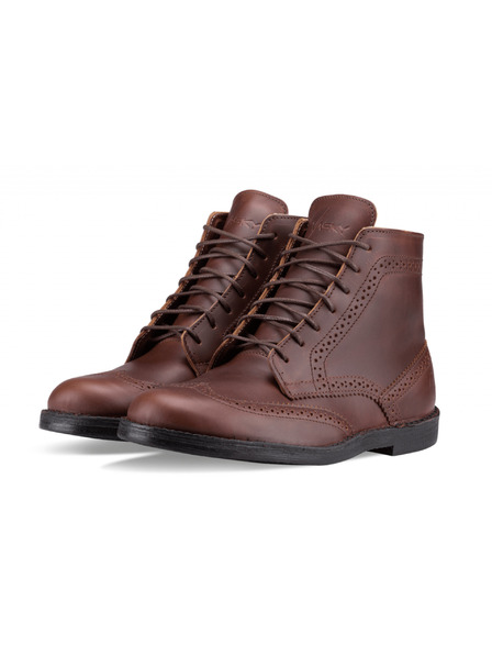 Vasky Botine din piele pentru femei maro închis - cizme primăvară / toamnă, pantofi Vasky Brogue High