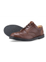 Vasky Cizme elegante din piele pentru femei, jumătăți maro închis - primăvară / toamnă, pantofi Vasky Brogue Low Dark