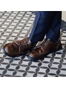 Vasky Cizme elegante din piele pentru femei, jumătăți maro închis - primăvară / toamnă, pantofi Vasky Brogue Low Dark