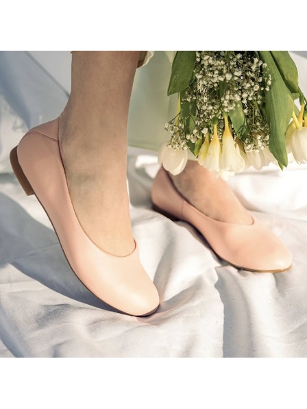 Vasky Vasky Misty Pink Balerini din piele roz - pantofi de primăvară / toamnă Producție cehă din Zlín 35 EU