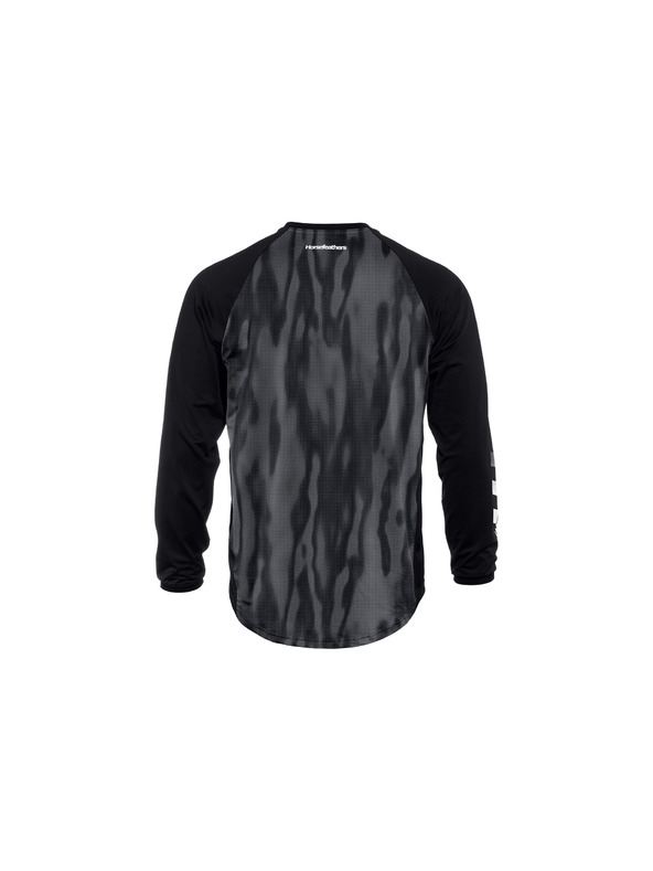 Horsefeathers Tricou de bicicletă Spike LS - halftone/negru HORSEFEATHERS