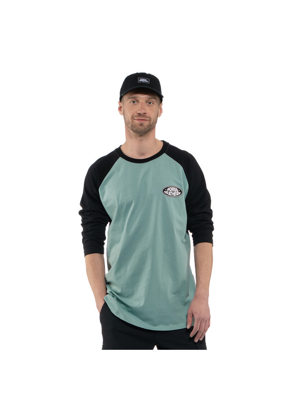 Horsefeathers Tricou Dynamo Raglan - albastru haze/negru HORSEFEATHERS