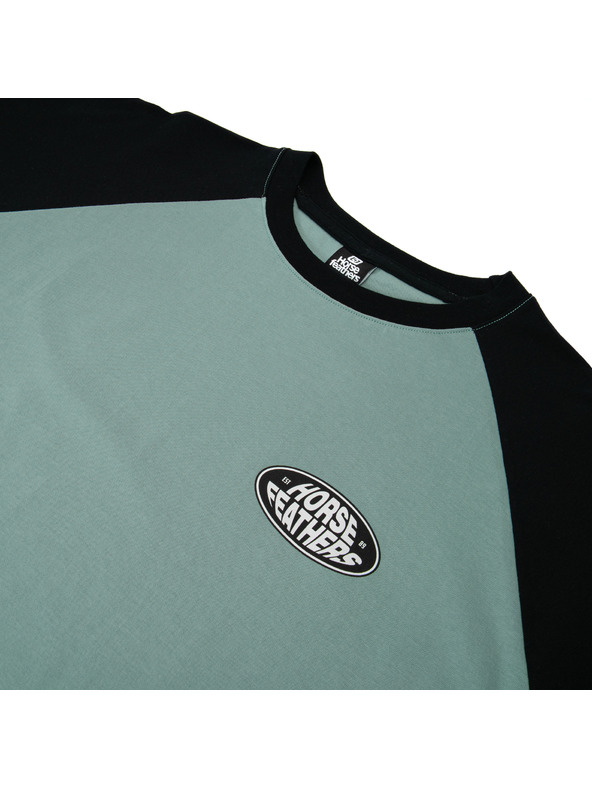 Horsefeathers Tricou Dynamo Raglan - albastru haze/negru HORSEFEATHERS