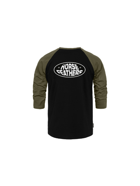 Horsefeathers Tricou Dynamo Raglan - negru/olive arse HORSEFEATHERS