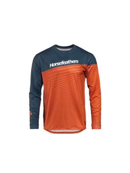 Horsefeathers Tricou de ciclism pentru bărbați Quantum petrol/portocaliu ars HORSEFEATHERS