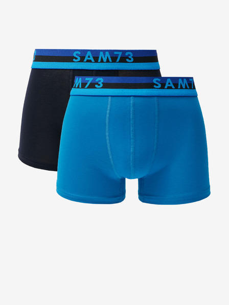 Sam 73 Set doi boxeri barbatesti de culoare albastru si negru SAM 73 Hyacinth