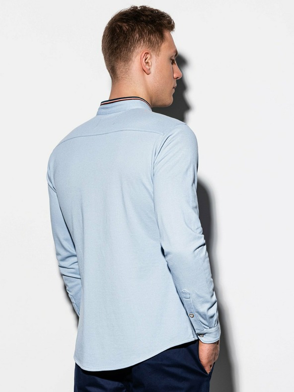 Ombre Clothing Cămașă pentru bărbați cu mânecă lungă K542 - Albastru deschis