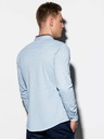 Ombre Clothing Cămașă pentru bărbați cu mânecă lungă K542 - Albastru deschis