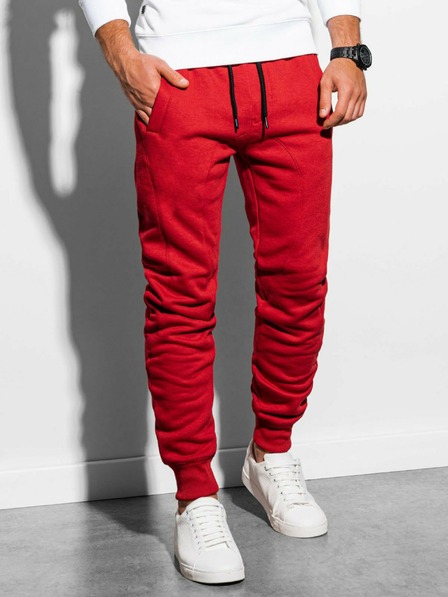 Ombre Clothing Pantaloni de trening de bază roșii pentru bărbați Ombre Clothing