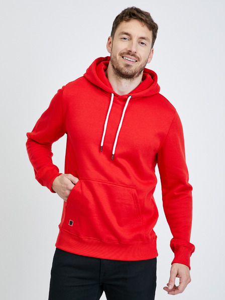 Ombre Clothing Hanorac de bază roșu pentru bărbați Ombre Clothing