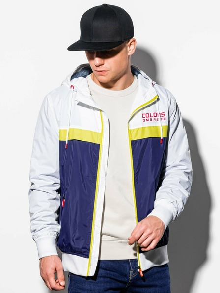 Ombre Clothing Jachetă de primăvară pentru bărbați albastră și albă Ombre Clothing C438