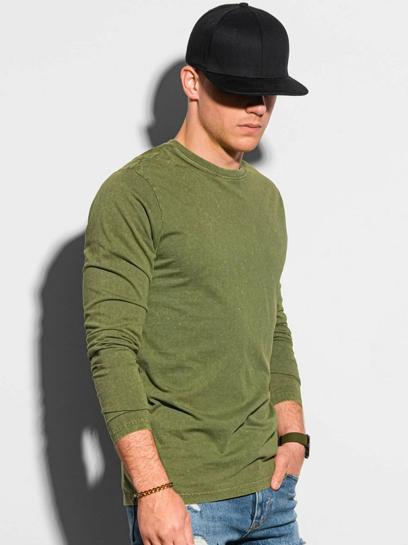 Ombre Clothing Cămașă de bază verde pentru bărbați Ombre Clothing